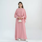 Moonlight Chiffon Cape Maxi Dress